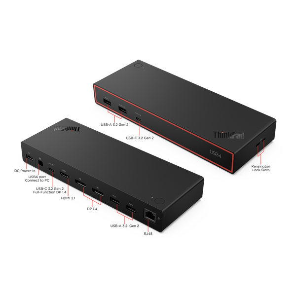 Lenovo ThinkPad USB4 Dock 5000 - PD65W (2x DP, 1x HDMI, 1x RJ45, 2x USB-C,4xUSB-A adapter) pripojit max 4x LCD 