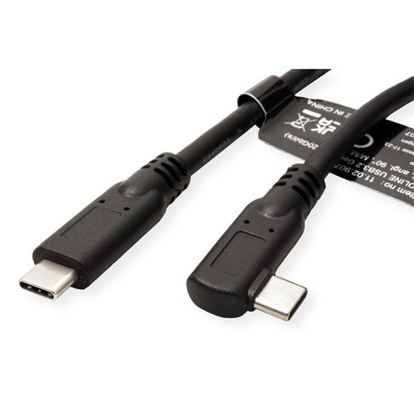 Kábel USB 3.2 Gen 2x2, Typ C CM/CM 1m, 20Gbps, PD 100w 20V5A, čierny, uhľový 90 