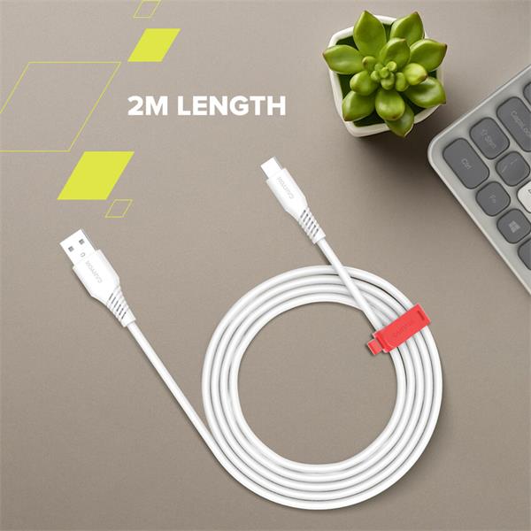 Canyon OnWire 18TP, 2 m kábel, USB-A / USB-C, 18 W, 480 mbps, biely 