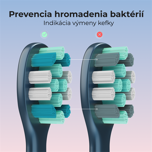 AENO sonická zubná kefka DB10N, tmavomodrá, 5 módov, 3 náhradné hlavice, batéria 1400 mAh, 48600 ot/min, 90 dní bez nab. 