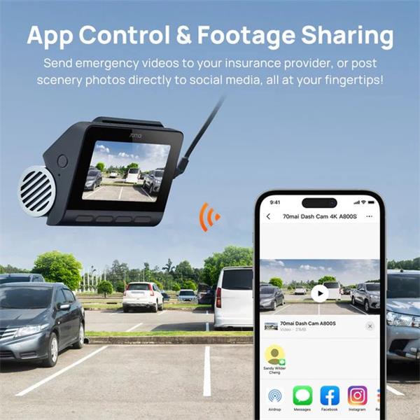 70mai 4K A800SE 4G Dash Cam + RC22 