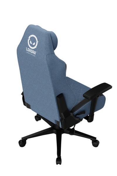 LORGAR PRO CHA41 herná stolička, látková, plne kovový rám, pamäťová pena, 3D opierky rúk, nosnosť 150 kg, modro biela 