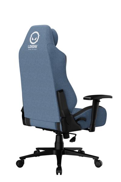 LORGAR PRO CHA41 herná stolička, látková, plne kovový rám, pamäťová pena, 3D opierky rúk, nosnosť 150 kg, modro biela 
