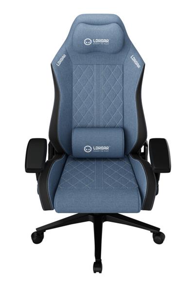 LORGAR PRO CHA41 herná stolička, látková, plne kovový rám, pamäťová pena, 3D opierky rúk, nosnosť 150 kg, modro biela 