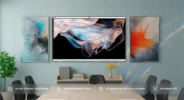 65" PRESTIGIO SOLUTIONS  PRISM Séria, Android 14 EDLA + upgr 16, 50 dotyk, 9H, 3x20W, AI Kamera, 100 000:1, 