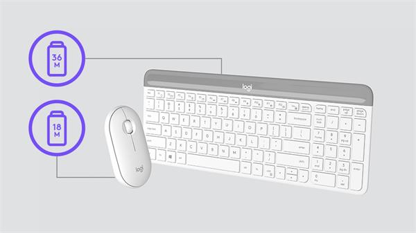 Logitech® MK470 Slim Wireless Combo - OFFWHITE - SK/CZ 