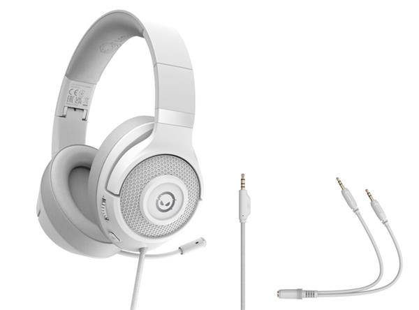 Lorgar Noah 101, herný headset , 3.5mm minijack, skladací dizajn, biely 