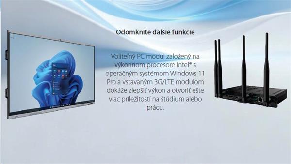 110" Light PLUS GEN 2, INTERAKTIVNY PANEL, 4K, Android 13 GOOGLE EDLA,50 dot.,AI Kamera, 16/128GB 
