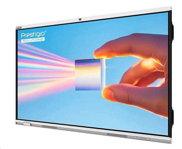 65" PRISM Séria PRESTIGIO SOLUTIONS, Android 14 EDLA + upgr 16, 50 dotyk, 9H, 3x20W, AI Kamera, 100 000:1, 