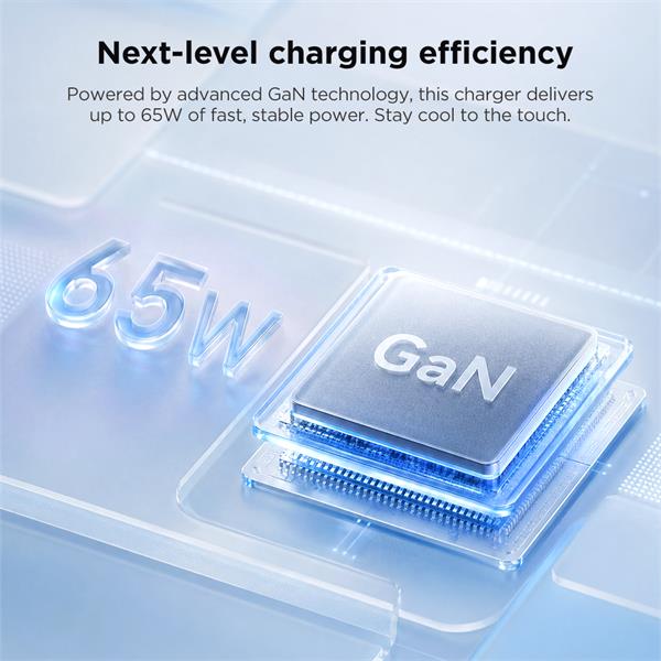Lenovo 65W PD, GaN Charger, 1x USB-C, 2m kabel 