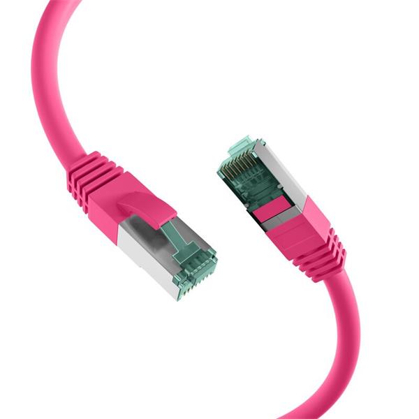 S/FTP (PiMF) Patchkábel LSOH 1m cat.6a, magenta, Cu   