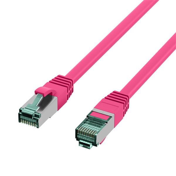 S/FTP (PiMF) Patchkábel LSOH 1m cat.6a, magenta, Cu   