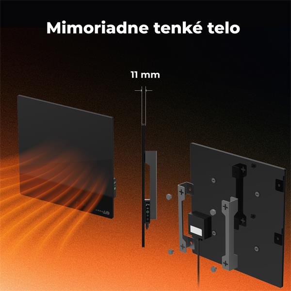 AENO AGH13S Premium QUADRO Smart Ohrievač, LIMITOVANÁ EDÍCIA, farba antický mramor, LED, WI-FI, max 500W, 50x50cm, Infra 
