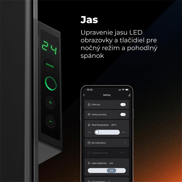 AENO AGH13S Premium QUADRO Smart Ohrievač, LIMITOVANÁ EDÍCIA, farba antický mramor, LED, WI-FI, max 500W, 50x50cm, Infra 