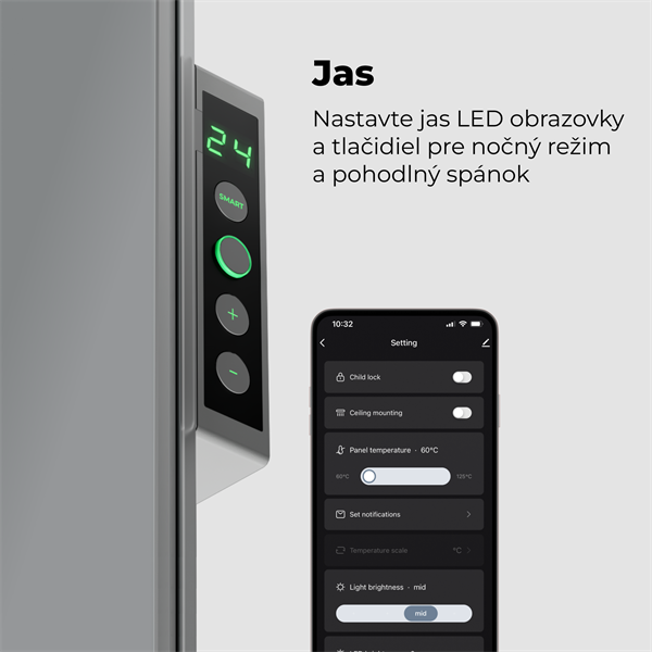 AENO AGH6S Premium Eco Smart Ohrievač, LIMITOVANÁ EDÍCIA, farba antický mramor, LED, WI-FI, max 700W, Infra 
