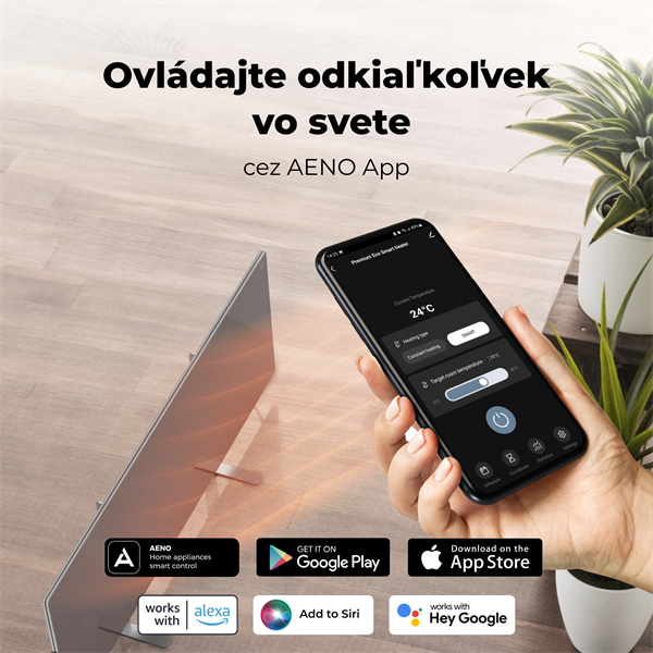 AENO AGH6S Premium Eco Smart Ohrievač, LIMITOVANÁ EDÍCIA, farba antický mramor, LED, WI-FI, max 700W, Infra 