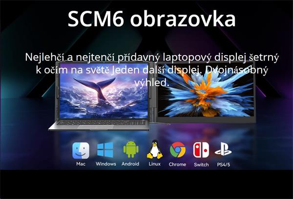 Prenosný monitor Blackview SCM6 Single Screen 14inch 1920x1080 16:9 LCD 60Hz IPS 178 USB-C 3.1x3, sivo čierny 