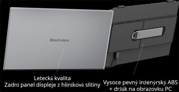 Prenosný monitor Blackview SCM6 Single Screen 14inch 1920x1080 16:9 LCD 60Hz IPS 178 USB-C 3.1x3, sivo čierny 