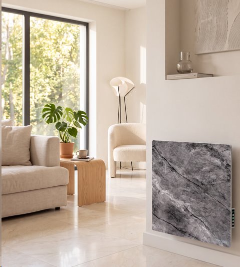 AENO AGH13S Premium QUADRO Smart Ohrievač, LIMITOVANÁ EDÍCIA, farba antický mramor, LED, WI-FI, max 500W, 50x50cm, Infra 