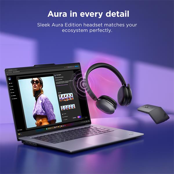 Lenovo TP Dual-Mode Wireless ANC Foldable Headset 8550 (Aura Edition) - USB-A, Teams 