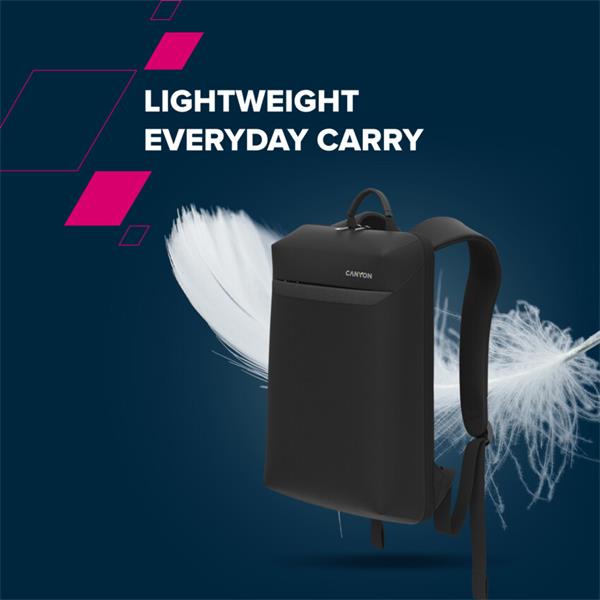 Canyon OnPack UR04, batoh na notebook do 15,6", 11 l, vodeodolný, ventilovaný chrbát, čierny 