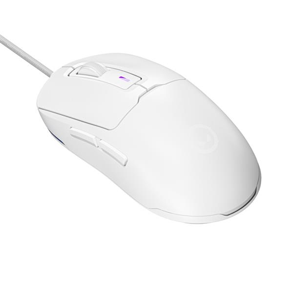 Lorgar MSA10RWH, herná myš, ultraľahká 55g, 6 prog. tlačidiel, 12 000 dpi, podsvietenie RGB, biela 