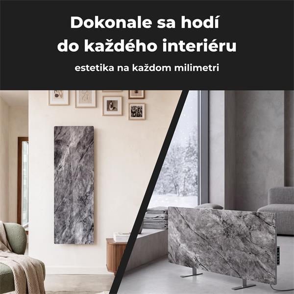 AENO AGH6S Premium Eco Smart Ohrievač, LIMITOVANÁ EDÍCIA, farba antický mramor, LED, WI-FI, max 700W, Infra 