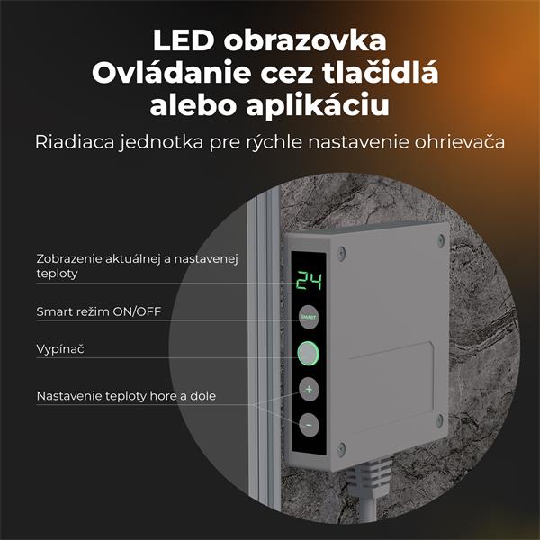 AENO AGH6S Premium Eco Smart Ohrievač, LIMITOVANÁ EDÍCIA, farba antický mramor, LED, WI-FI, max 700W, Infra 