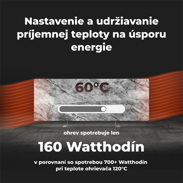 AENO AGH6S Premium Eco Smart Ohrievač, LIMITOVANÁ EDÍCIA, farba antický mramor, LED, WI-FI, max 700W, Infra 