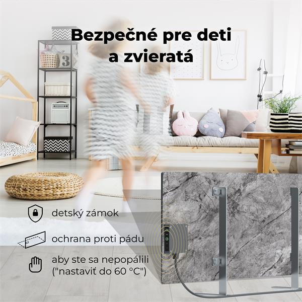 AENO AGH6S Premium Eco Smart Ohrievač, LIMITOVANÁ EDÍCIA, farba antický mramor, LED, WI-FI, max 700W, Infra 