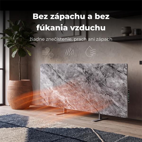 AENO AGH6S Premium Eco Smart Ohrievač, LIMITOVANÁ EDÍCIA, farba antický mramor, LED, WI-FI, max 700W, Infra 