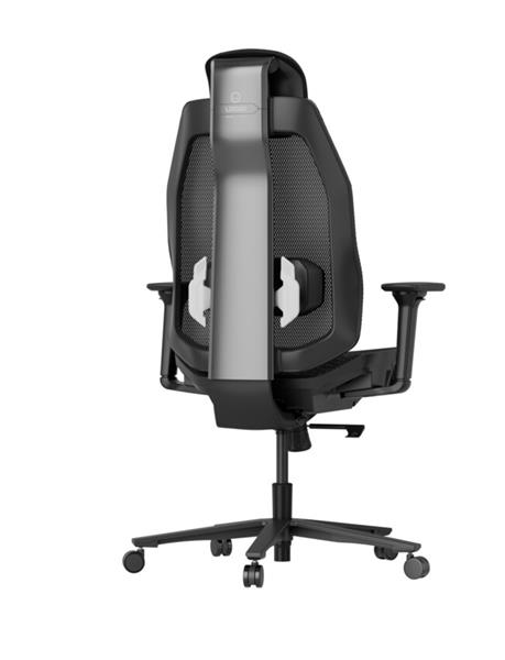 Lorgar PRO CHA51 ergonomická herná stolička, 4D podrúčky, bedrová opora, nastaviteľná opierka hlavy, čierno biela 