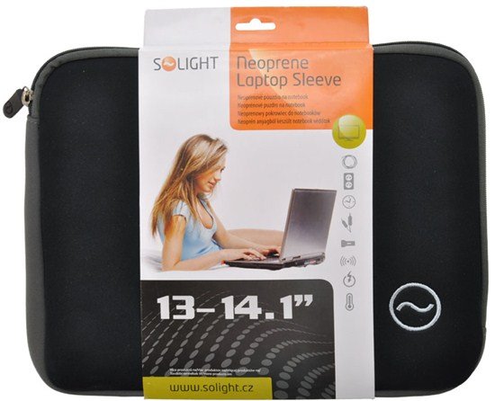 Solight neoprénové puzdro na notebook, čierne, 13 - 14,1' 