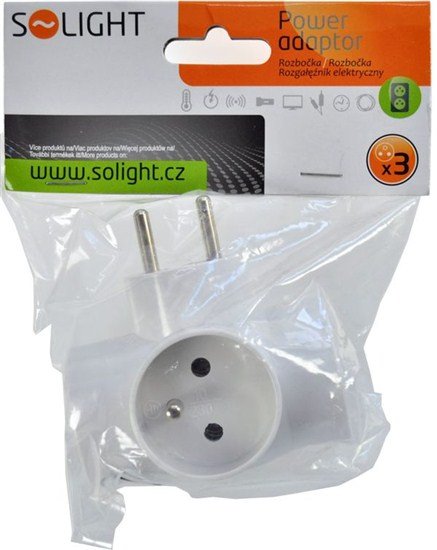 Solight rozbočka, 3x 10A, biela 