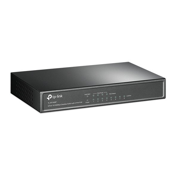 TP-LINK TL-SF1008P 8-Port 10/100M Desktop PoE Switch, 8 10/100M RJ45 Ports including 4 PoE Ports 