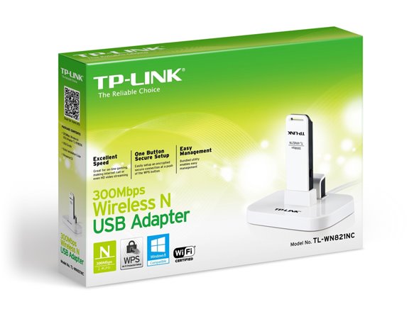 TP-LINK TL-WN821N 300Mbps Wi-Fi USB Adapter, USB 2.0 