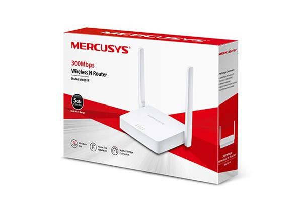 MERCUSYS MW301R 300Mbps Wireless N Router, 1 10/100M WAN + 2 10/100M LAN, 2 fixed antennas 
