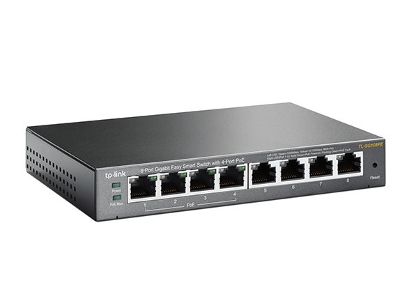 TP-LINK TL-SG108PE 8-Port Gigabit PoE Easy Smart Switch, 8 Gigabit RJ45 Ports including 4 PoE Ports 