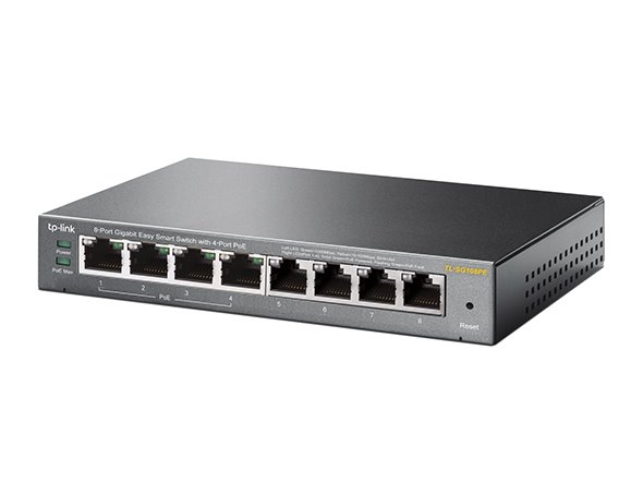 TP-LINK TL-SG108PE 8-Port Gigabit PoE Easy Smart Switch, 8 Gigabit RJ45 Ports including 4 PoE Ports 