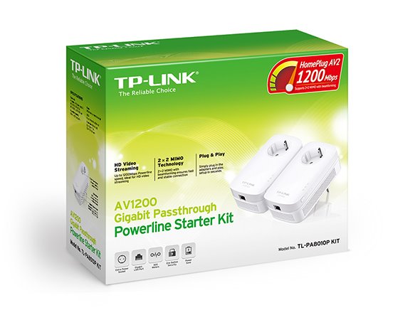 TP-LINK TL-PA8010PKIT AV1300 Passthrough Powerline Kit, Qualcomm,  1 Gigabit Port,1300Mbps Powerline  