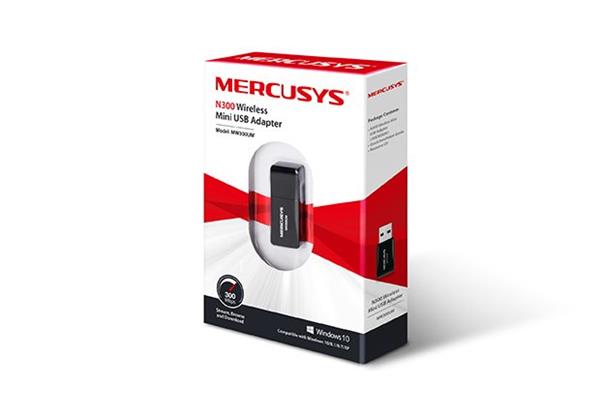 MERCUSYS MW300UM 300Mbps Wireless N Mini USB Adapter, Mini Size, USB 2.0 