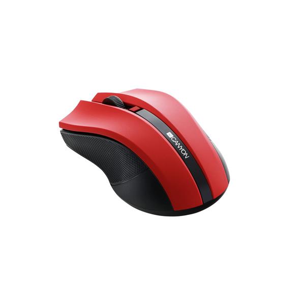Canyon MW-5, Wireless optická myš USB, 800/1200/1600 dpi, 4 tlač, červená 