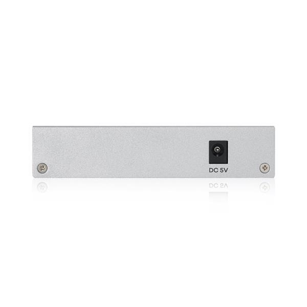 ZyXEL GS1200-5HP, 5-port Desktop Gigabit Web Smart switch: 5x Gigabit metal, 4x PoE (802.3at, 30W), PoE Power budget 60W 