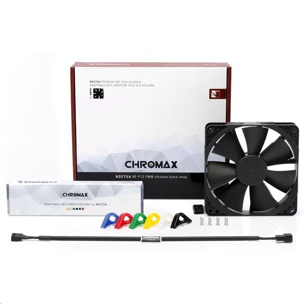 Noctua NF-F12 PWM chromax.black.swap ventilátor 120x120x25mm 