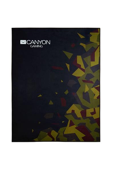 Canyon FM-02, podložka na podlahu pod herné kreslo, polyester, protišmyková, 100x130cm, čierna - kamufláž 