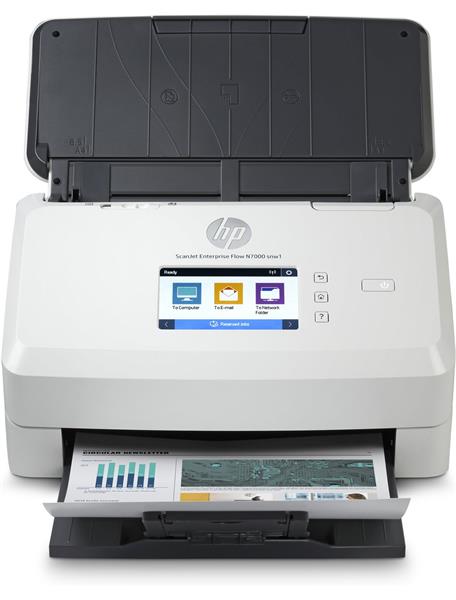 Skener HP ScanJet Enterprise Flow N7000 snw1 s podávačom listov (A4,  600 dpi,  USB 3.0,  Gigabit Ethernet,  Wi-Fi,  ADF,  du 