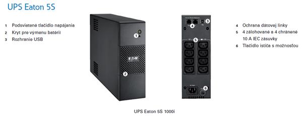 EATON UPS 1/1fáze, 1500VA -  5S 1500i, 8x IEC, USB, Line-interactive 