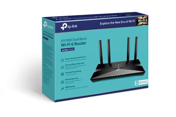 TP-LINK AC1200 Dual-Band Wi-Fi Router, 4× Antennas, 1× Gigabit WAN Port + 4× Gigabit LAN Ports, USB 2.0 Port 