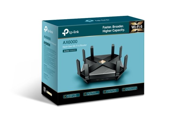 TP-LINK AX6000 Next-Gen Wi-Fi Router, Broadcom 1.8GHz Quad-Core CPU, 4804Mbps at 5GHz+1148Mbps at 2.4GHz, One 2.5Gbps WA 