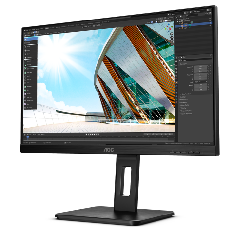 AOC MT IPS LCD WLED 23, 8" Q24P2Q - panel IPS,  2560x1440,  D-Sub,  HDMI,  DP,  USB,  reproduktory,  pivot 